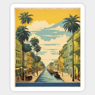 Manaus Brazil Vintage Tourism Travel Poster Art Sticker